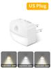 EU US Plug LED Night Light PIR Motion Sensor Lamp Nightlights For Bedroom  Hallway Stairs WC Bedside Night Lamp 3 Colors
