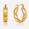 Design Sense Classic Style 18K Gold Steel Flat Chain Hollow Earrings Simple Earrings