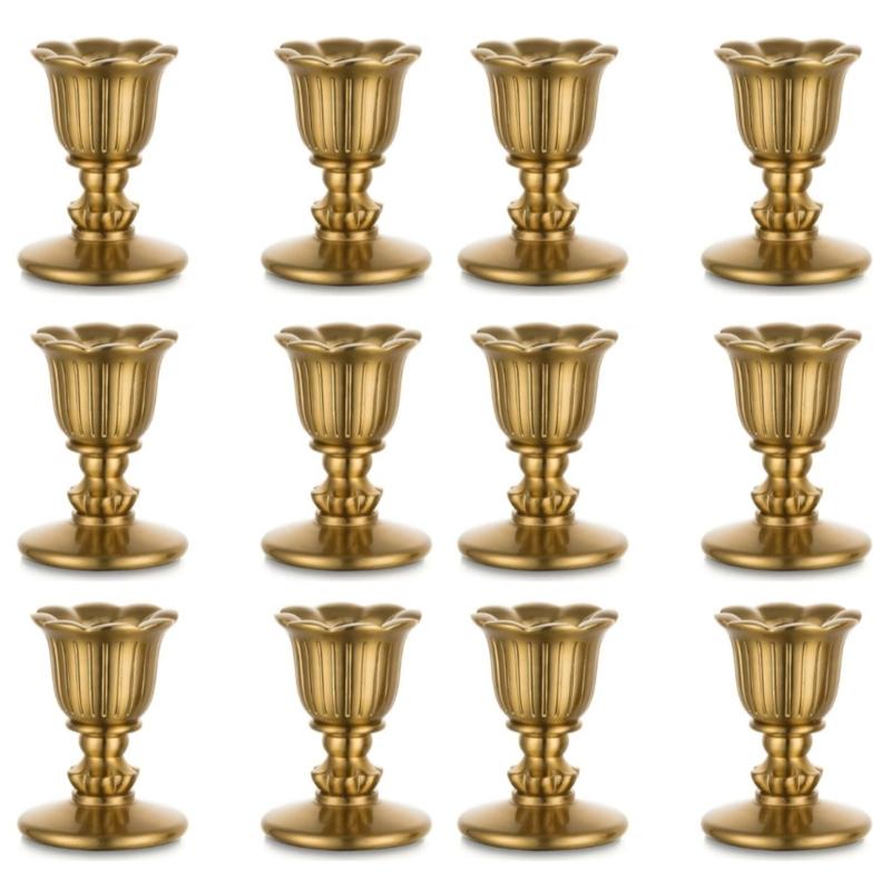 Retro Taper Candle Holders Copper Candlestick Holders for Home Dinning Table Centerpiece Wedding Holiday Party Chrismas