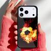 Fire Football Soccer Ball Phone Case for iPhone 17 16 15 14 13 Pro Max Back Cover for 12 11 Pro Coque