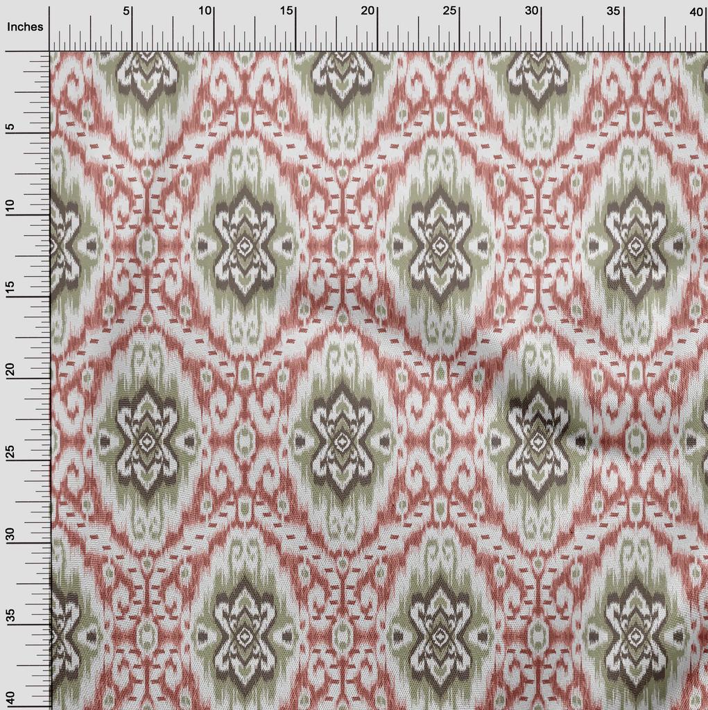 oneOone Cotton Flex Dark Rose Brown Fabric Asian Ikat Craft Projects Decor Fabric Printed By The Yard 40 Inch