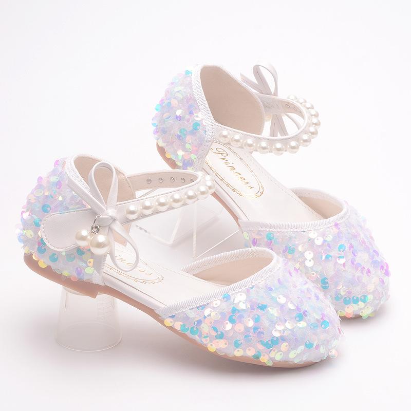 

Girls Princess Shoes Crystal Shoes New Spring and Autumn Children s Shoes Little Girls Soft Sole Dress Leather Shoes 25Code/16.5cm белый
