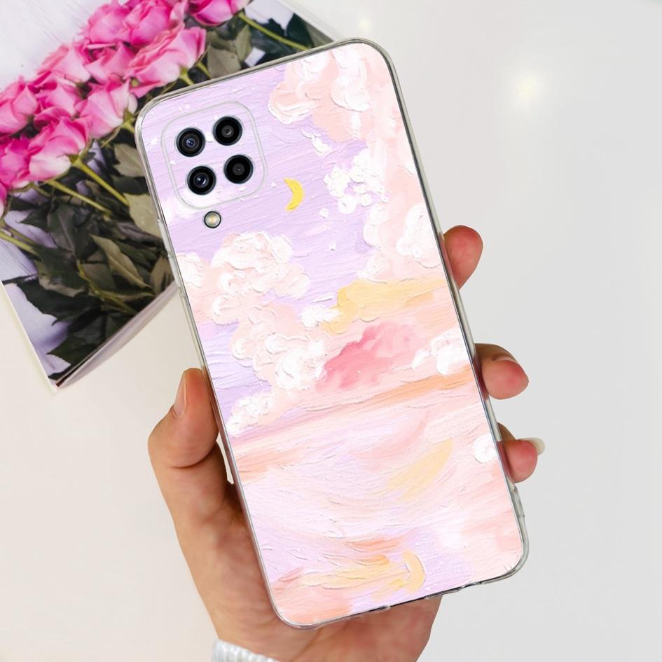 For Samsung Galaxy M32 Case SM-M325F Cover Popular Flower Clear Silicone Soft TPU Funda For Samsung M32 4G M 32 GalaxyM32 Bumper