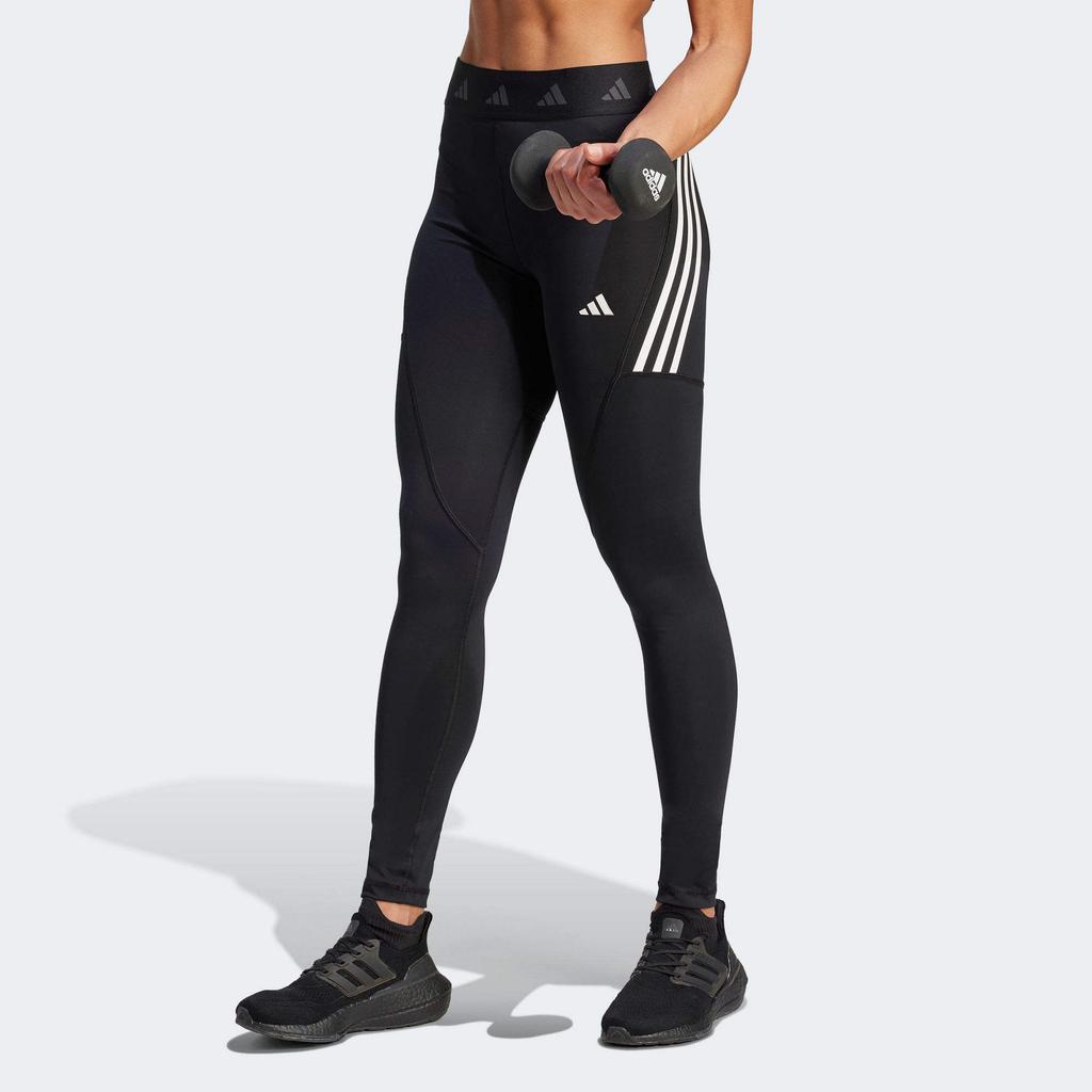 Adidas Techfit Hyperglam High-Waisted Colorblock Fitness Leggings Women Bottoms Black HY4146