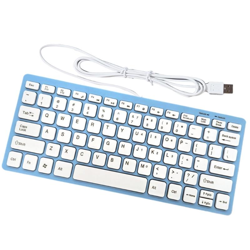 Tastaturi Mini Slim cu Fir USB 78 Taste Ergonomice pentru Afaceri Birou Desktop Laptop