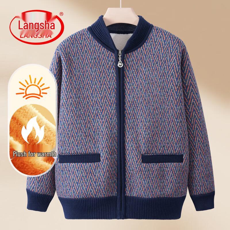 LangSha Women s Fleece Lined Winter Knit Cardigan 4XL