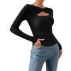 Women's Fashion Casual Solid Color Sweater Long Sleeve Slim Sweater Pullover Top