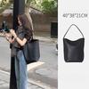 Soft Leather Bucket Bag Large Capacity Commuter Shoulder Handbag Lychee Pattern Women's Underarm Female Ladies Versatile Handbag
