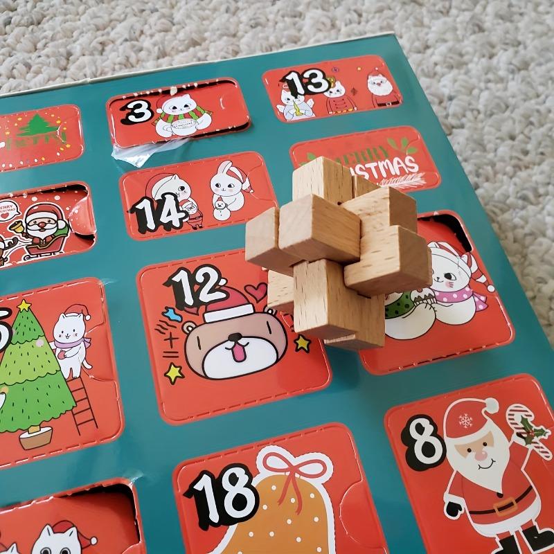 Brain Teaser Advent Calendar 2025,24 Days of Christmas Countdown Calendar With 3D Metal and Wooden Puzzle Toys-Mind,IQ,Logic Test Games For Boys Girl