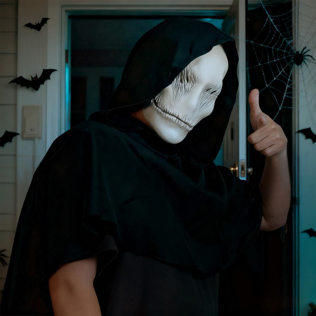 Scary Slenderman Smile Mask Creepy Ghostface Demon Mask Halloween Cosplay Latex Carnival Props Mask For Face Fantasy