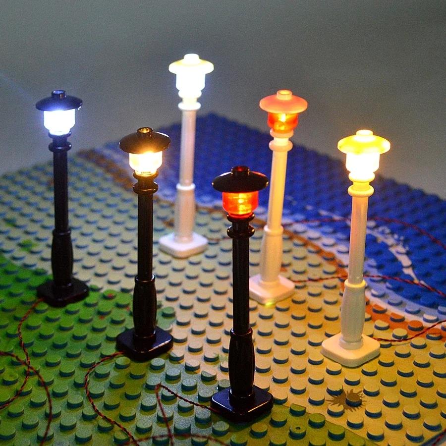 0.8mm Pin RGB LED Wire Building Blocks DIY Street Lamp City Electric Night View City House Decorate Toy Brick Compatible Leduo