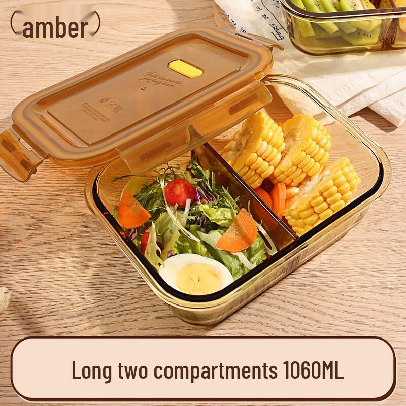 Microwaveable Divided Glass Food Container 1060ml