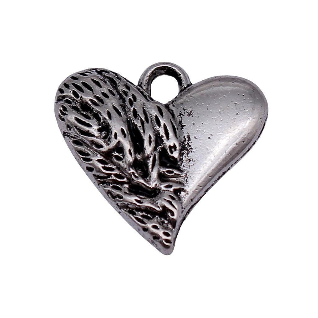 Filigree Heart Charms Antique Alloy Pendants For Vintage Floral Jewelry