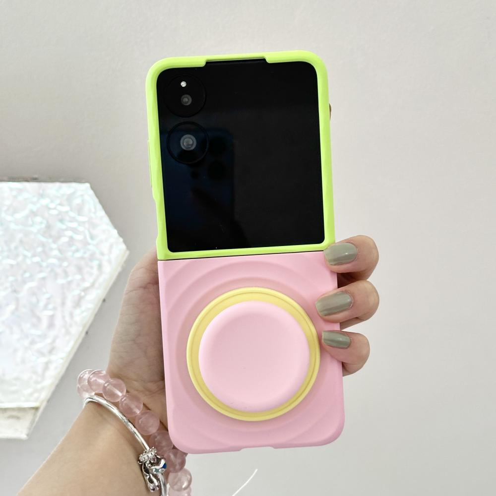 For Xiaomi Mix Flip and Mix Flip 2 Case Magsafe Ripple Pattern Contrast Color Block Foldable Matte Anti-Slip Grip Cover