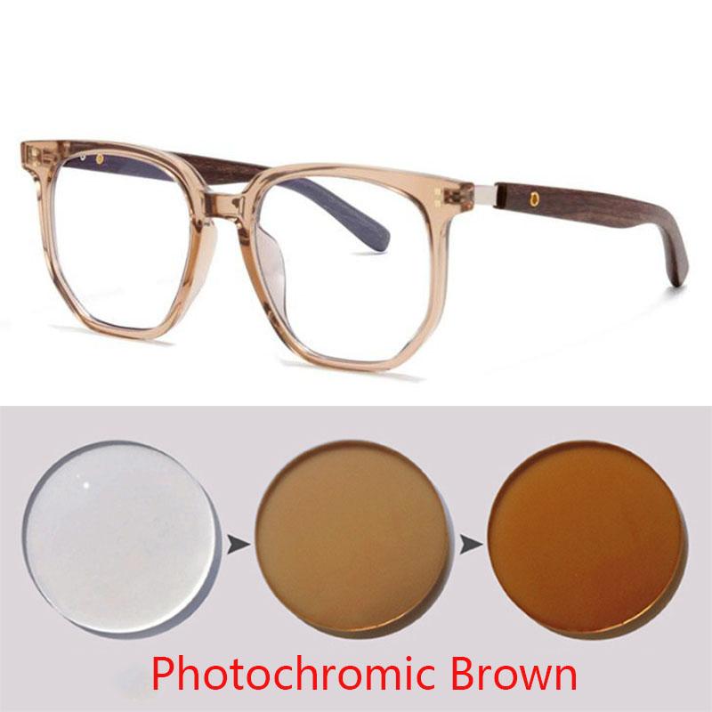 Wood Grain Myopia Glasses For Men and Women Spectacles Anti Blue Light Near Sight Eyewear Diopter -0.5 -0.75 To -6.0
