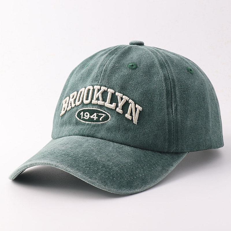 European and American washed old baseball cap retro letter embroidered cowboy hat fashion casual curved brim cap sun hat
