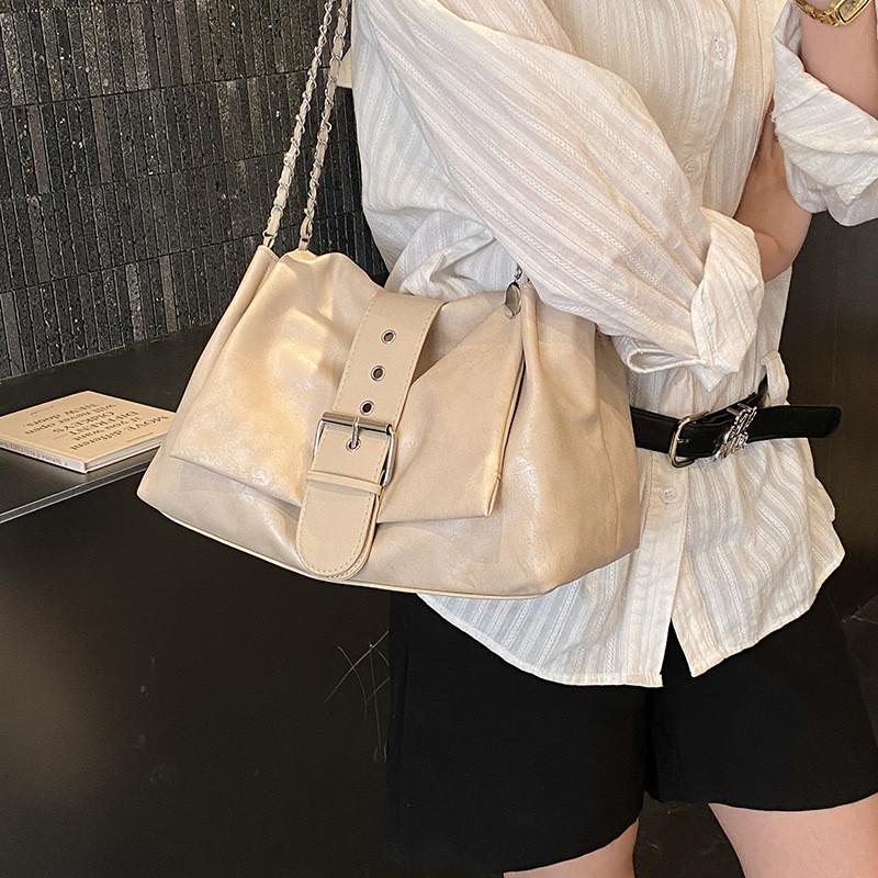 IELGY Large-Capacity Commuter Tote Bag Spring Summer Cross-Body All-Match Chain Shoulder Bag
