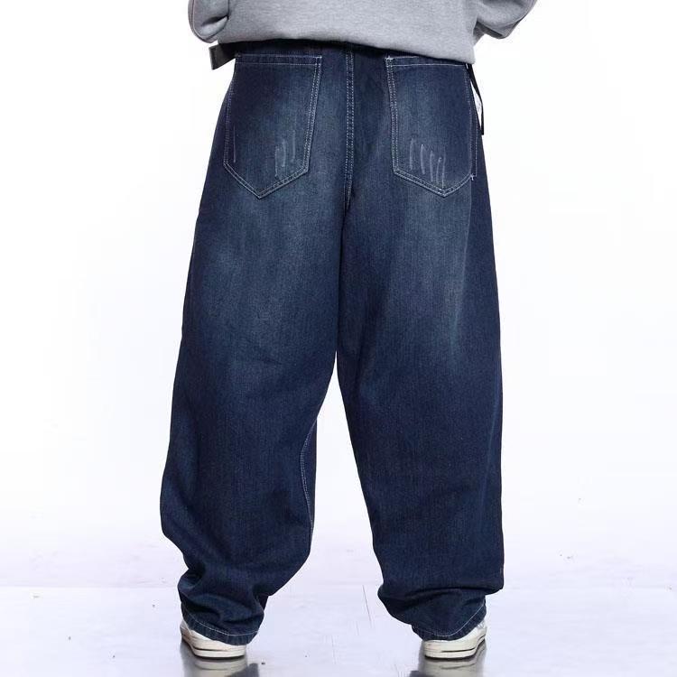 Herren Weitbein Übergröße Jeans Herren Locker Skate Hosen Übergröße Hip-Hop Freizeit Hosen