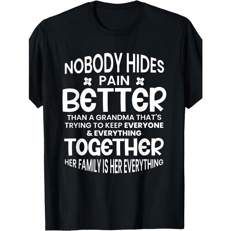 Women s Plus Size  Grandma Family Love  Slogan Print Tee Casual Crew Neck Short Sleeve Top S