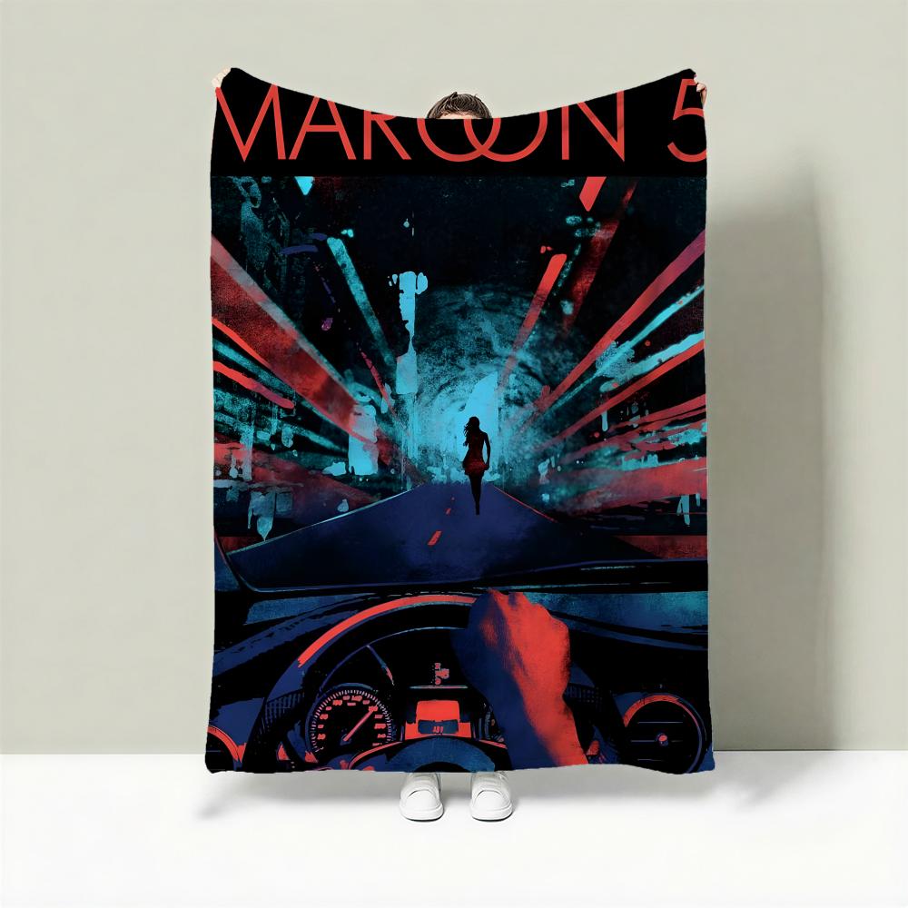 

Band M-Maroon 5 Throw Lightweight 240g Flannel Blanket Soft Skin-friendly for Summer Cooling 75cmx90cm