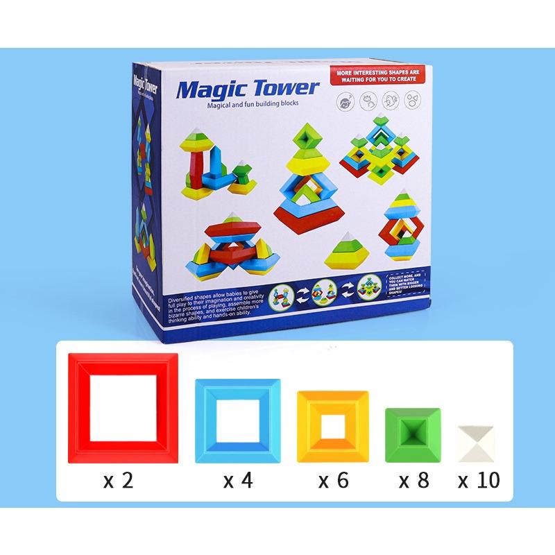 

15, 30, 45, 60 шт., строительные блоки пирамиды, игрушки, 3D развивающие игрушки, штабелируемые блоки, креативная игрушка Монтессори для детей в возрасте 1, 2, 3, 4, 5 лет 30Pcs разноцветный