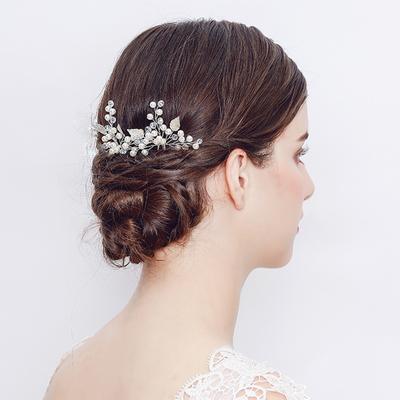 Classic Handmade Alloy Leaf Bridal Hairpin Wedding Style Versatile Hair Accessories Headdress
