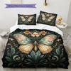 Butterfly in Flower Bushes  Pattern Bedding Quilt Set Quilt Cover Pillowcase Home Decoration  Gift (1 * duvet cover + 2 * pillowcase, without core)