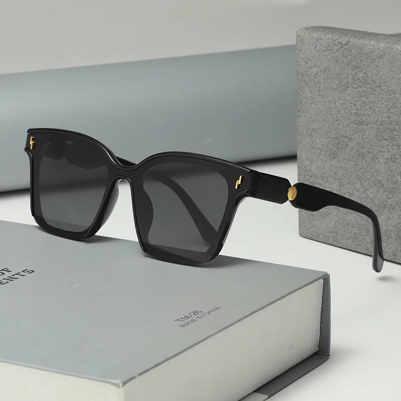 2PACK New Fashion Full-frame Korean Light Luxury One-piece Square Large Frame Sunglasses Holiday Travel Sunscreen Sunglasses