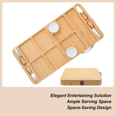 Cooked Food Board Gift Box Set Foldable Fruit Bread Cutting Board Cheese Board Multi-layer Meat Cheese Tray Platter For Table