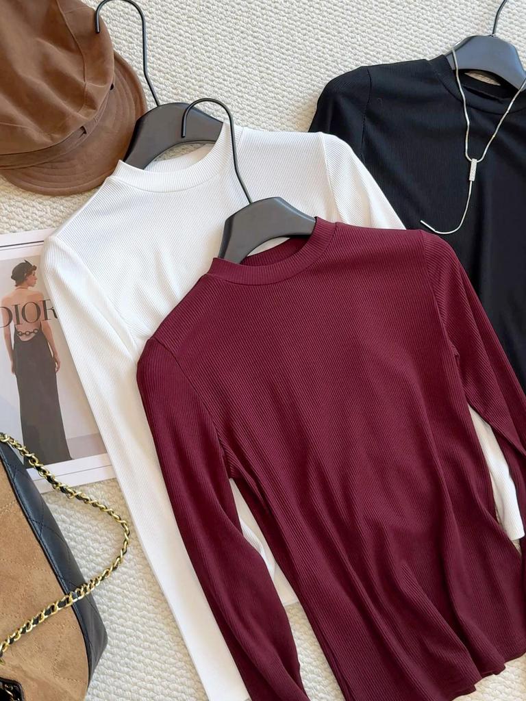 Women's Slim Fit Stand Collar Base Layer Top - Early Autumn 2025