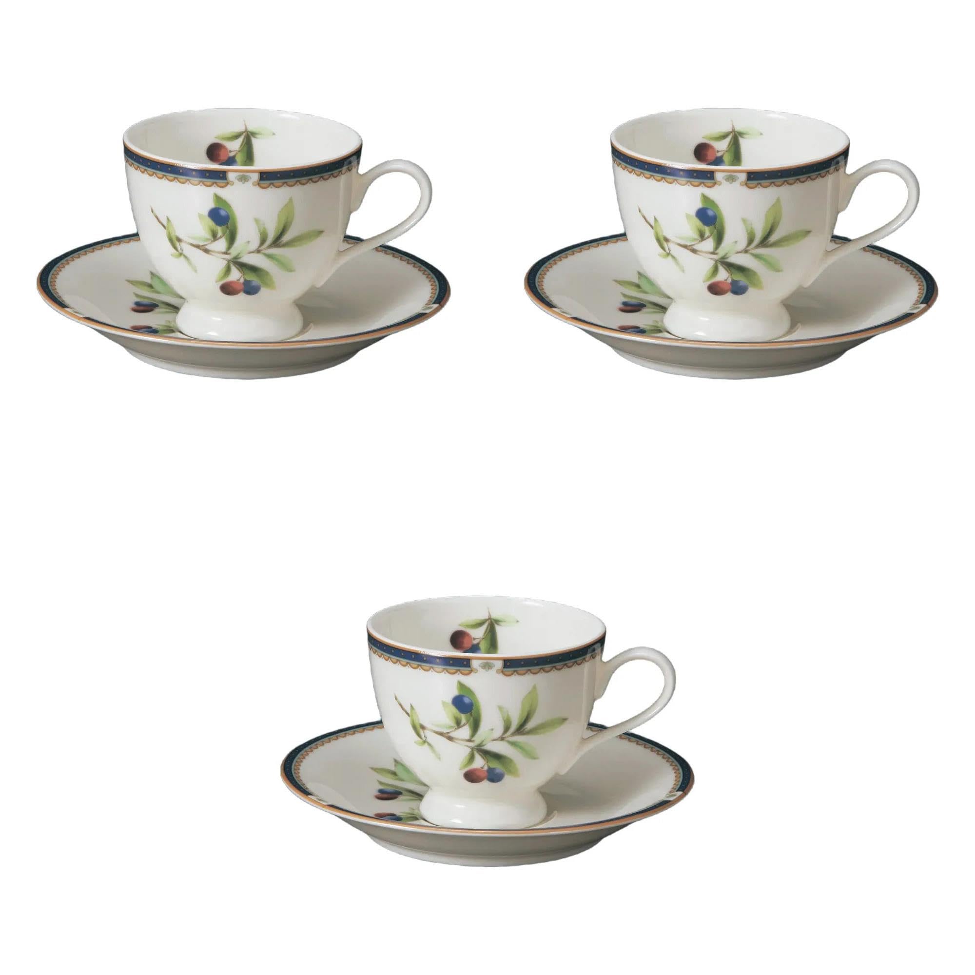 

Set of 3 NB Prun Coffee Cups x x 7 Cup Fuse Setomonohonpo (11 8.3 cm, 200cc) & Saucer, Ware,