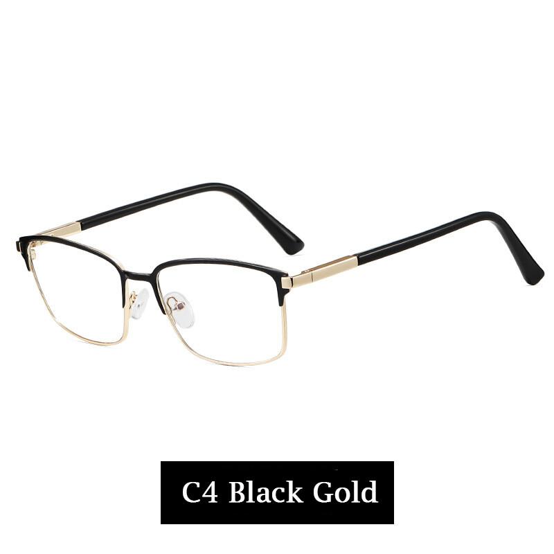 Business Casual Men's Presbyopic Glasses Anti Blue Light Reading Eyeglasses Browline Frame Clear Glass Prescription 0 to 6.0