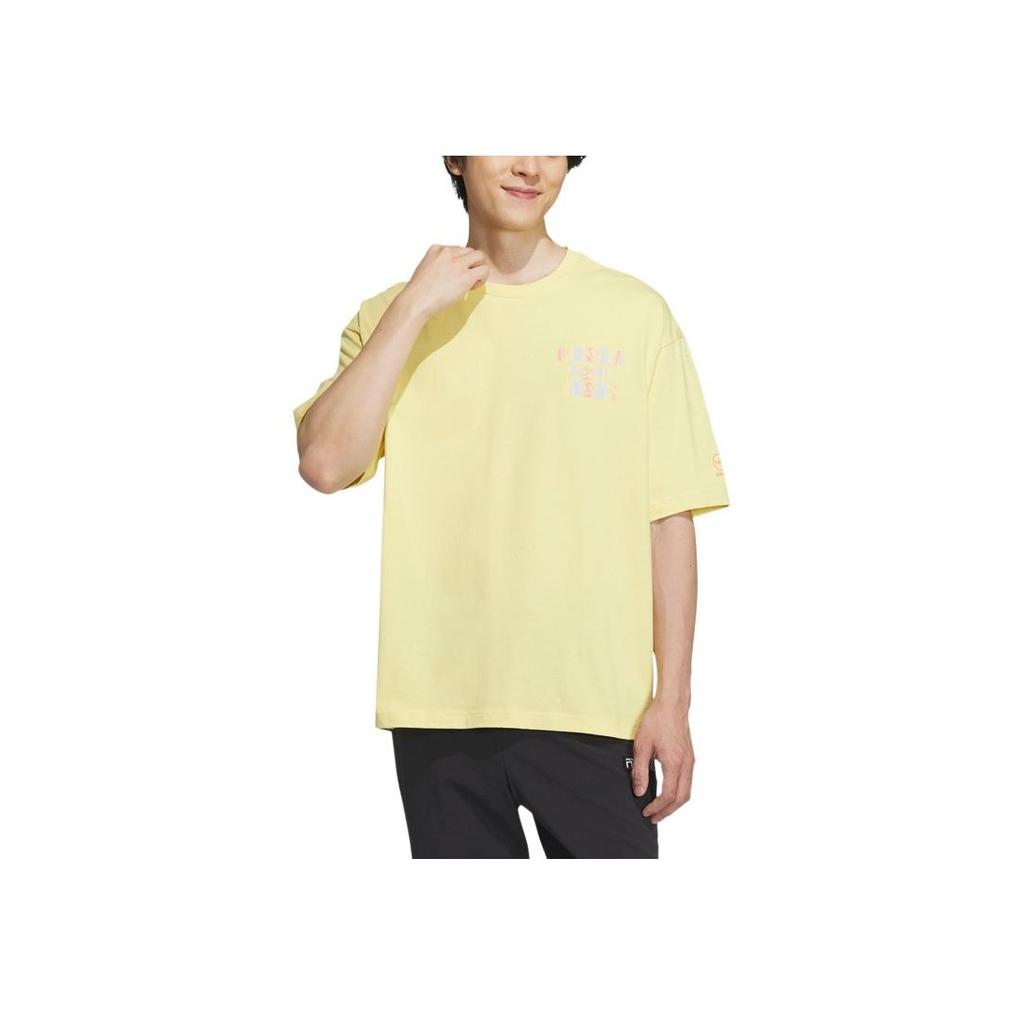 Adidas Neo Vibe Collective Tee Alphabet Print Loose Sport Short Sleeve T-Shirt Unisex Tops Sand-Brown IA6745