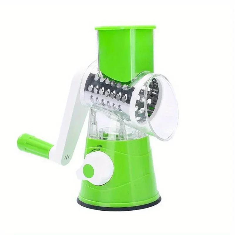 Rotary Vegetable Cutter Kitchen Shredder with Handle and Drum Blades for Cheese Vegetable Walnut Chocolate Potato Carrot