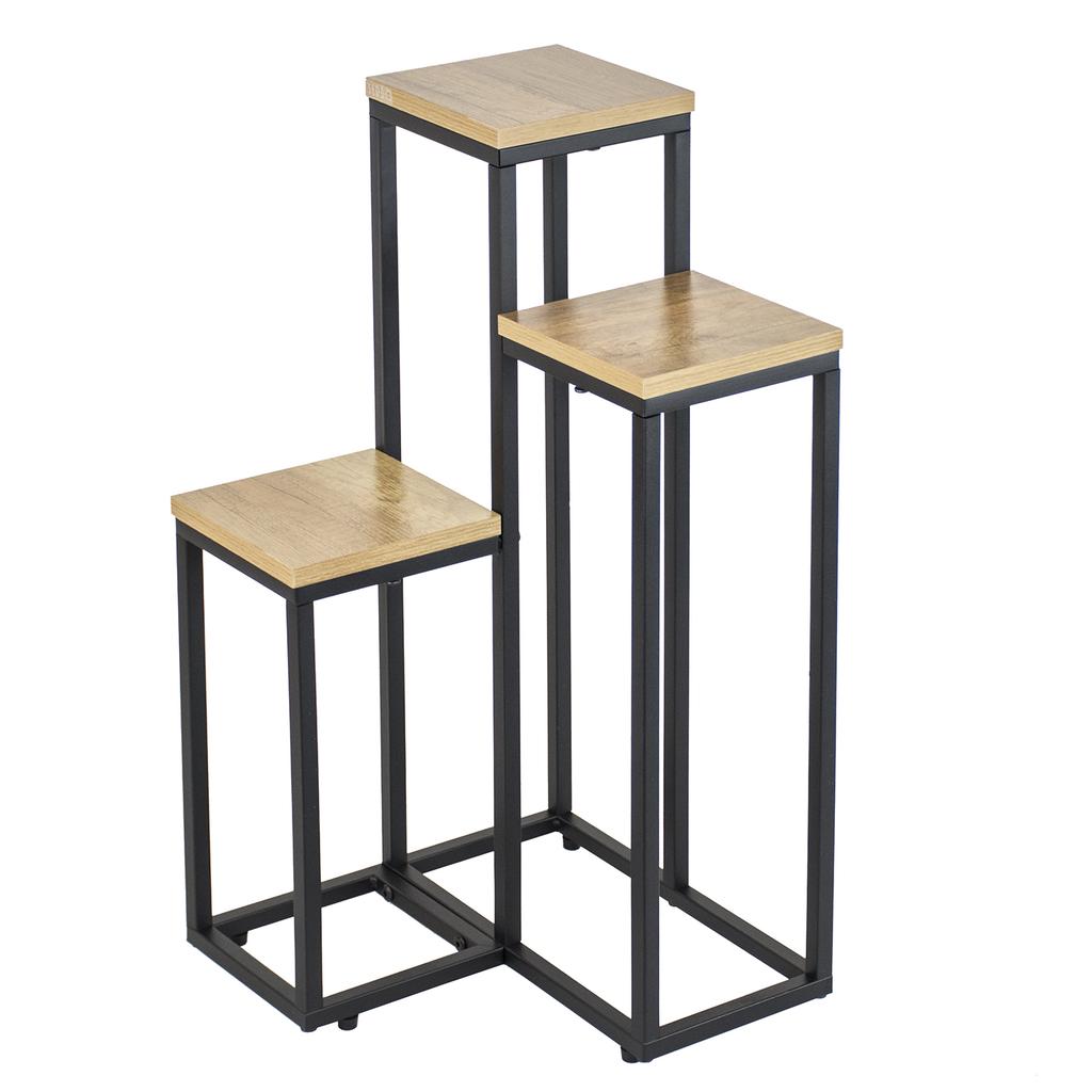Metal standing flower stand for flowers and plants, 3-level shelf, loft 68