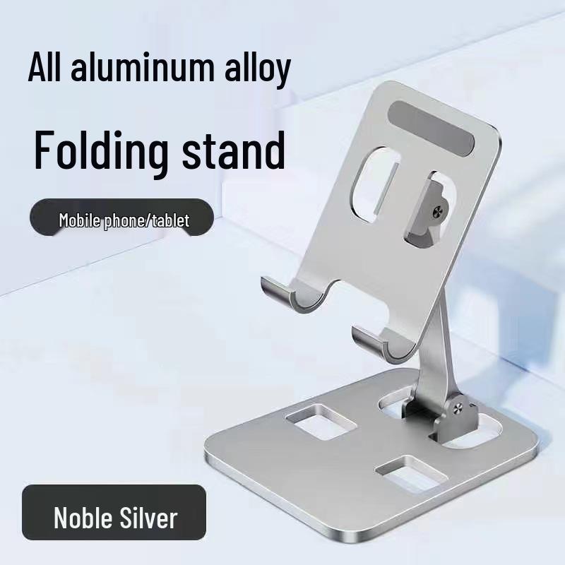 Foldable All-Metal Phone & Tablet Stand: Portable, Rotatable Desktop Holder for Streaming & Viewing