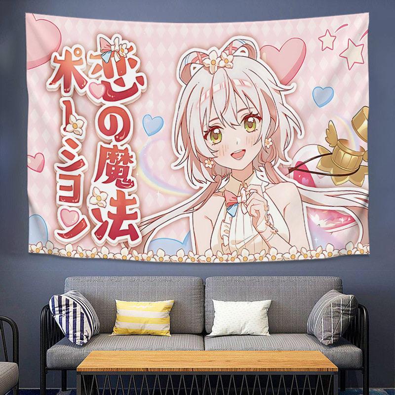 

New Hot Japanese Vintage Anime Girl Cute Print Tapestry Wall Hanging For Bedroom Room Home Wall Decor 74x94cm(29x37in)