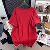 Plus Size Slimming Mid-Length Short-Sleeve Women's T-Shirt - Fits 200/300/350 Jin 1163