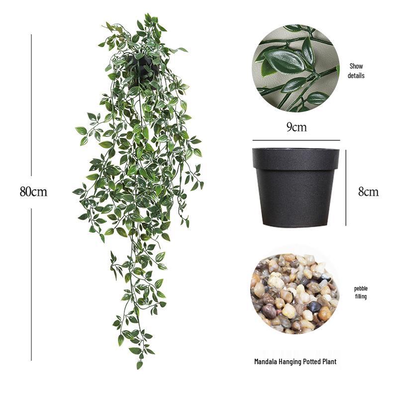 Artificial String of Pearls Vine: Cross-Border Hanging Green Plant for Home and Living Room Décor