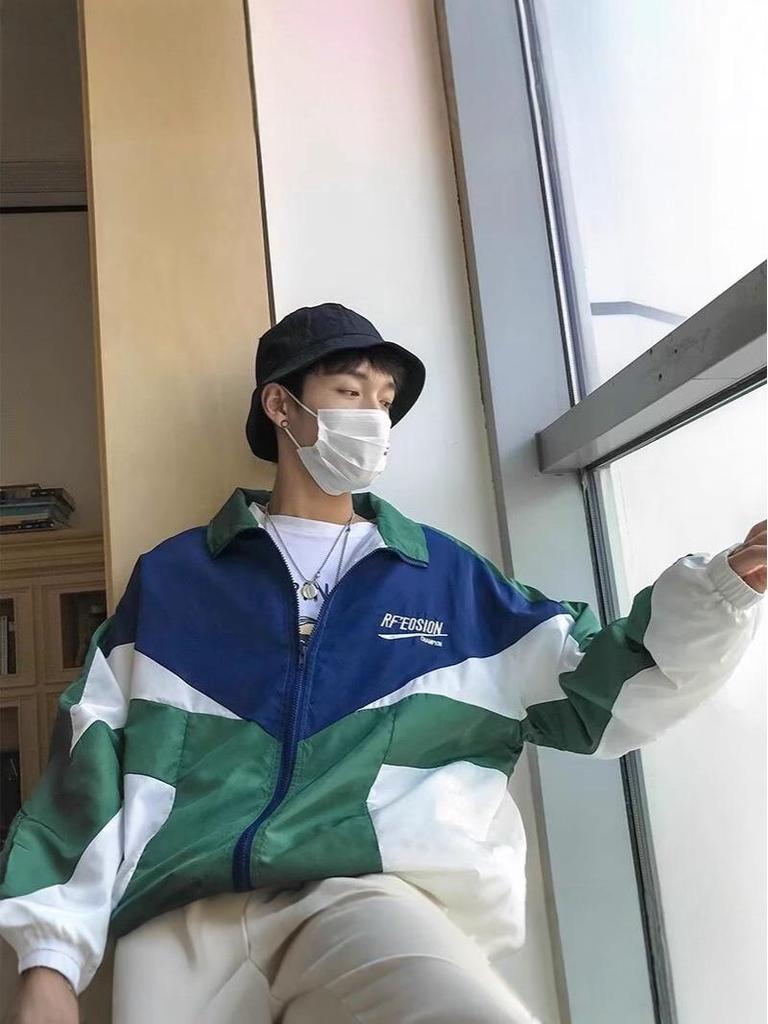 2025 Men's Pique Cool Jacket: Hong Kong, Harajuku & Korean Inspired Loose Fit for Spring & Autumn