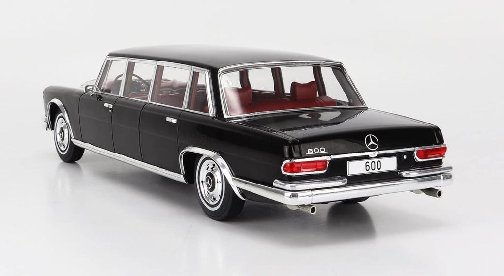 MCG Mercedes-Benz 600 Limousine Miniature Car 1/18 Scale BENZ S-Class LWB Pullman (W100) 1969 (Black)
