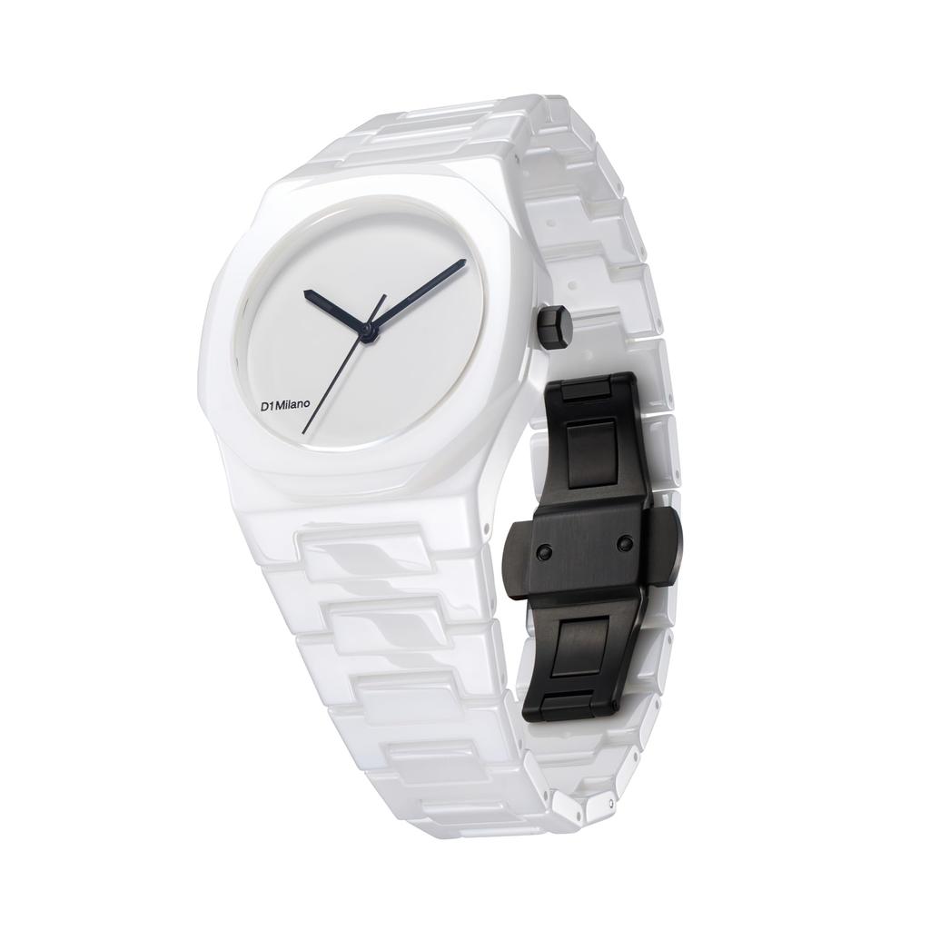 Authorized Distributor [D1 MILANO] D1 Milano Men's Unisex Watch CEBU02 Ceramic Pure White 37mm