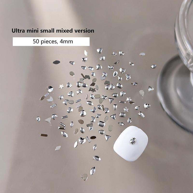 

50 шт. плоскодонных белых кристаллов особой формы со стразами 3D маникюр украшения для ногтей подвески ювелирные изделия стеклянный камень A1