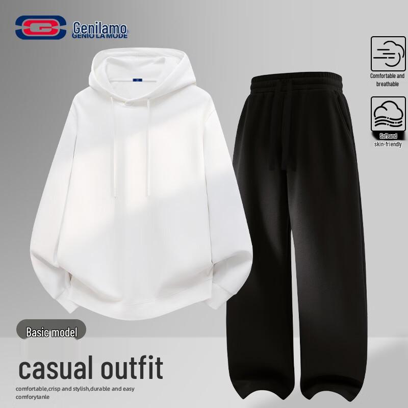 GENIOLAMODE Men s Casual Hoodie & Pants Set 3XL