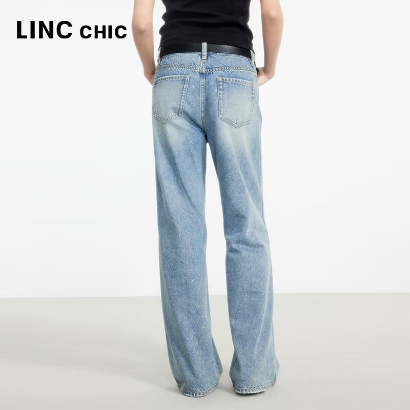 Jinyujie Women's Mid-Waist Loose Straight Wide-Leg Jeans