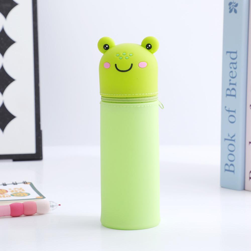 Dirt Resistant Pen Container Silicone Stationery Organizer Cartoon Pencil Holder  for Students