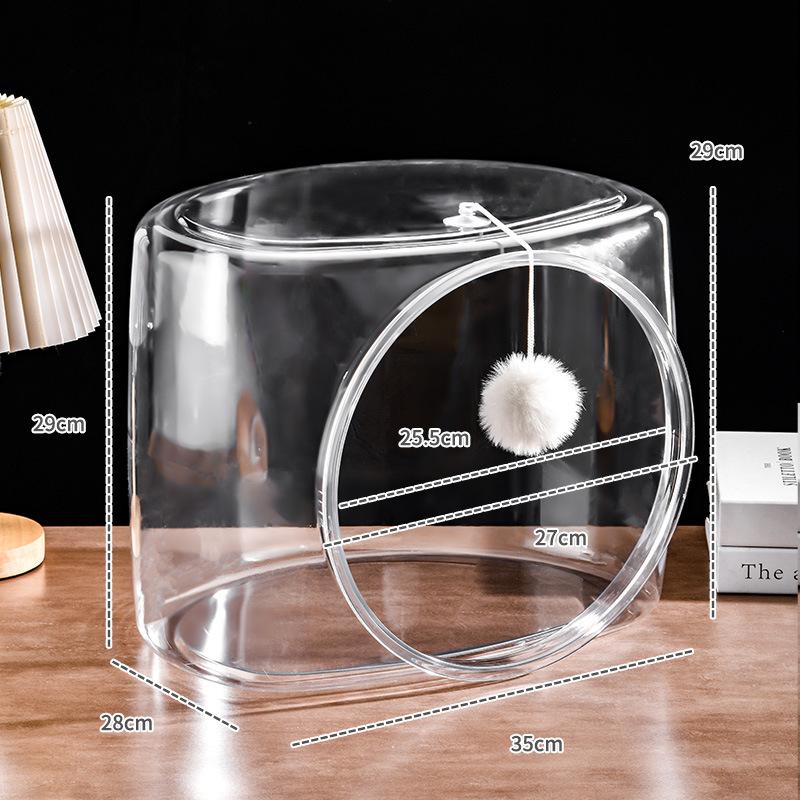 

Transparent Cat Nest Space Cabin Plastic Enclosed Creative Design Cat House Comfortable Breathable Pet Products Cat Accessories