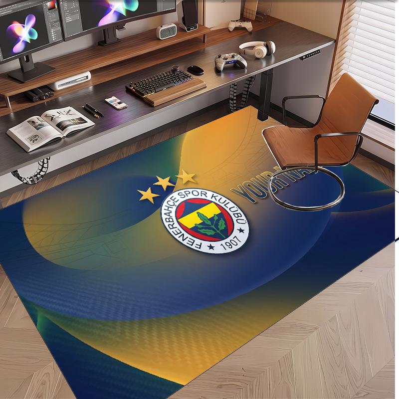 Personalized Crystal Velvet Carpet Fenerbahçe FC Pattern Non Slip Floor Rug