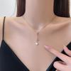 Copper-Plated Gold Four-Leaf Clover Tassel Pendant Necklace - Elegant, Minimalist, and Luxurious.