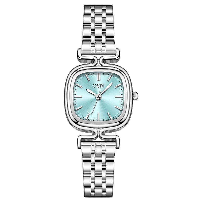 Women'S Simple High-Value Small Square Steel Belt Watch Niche High-End Dopamine Quartz Watch